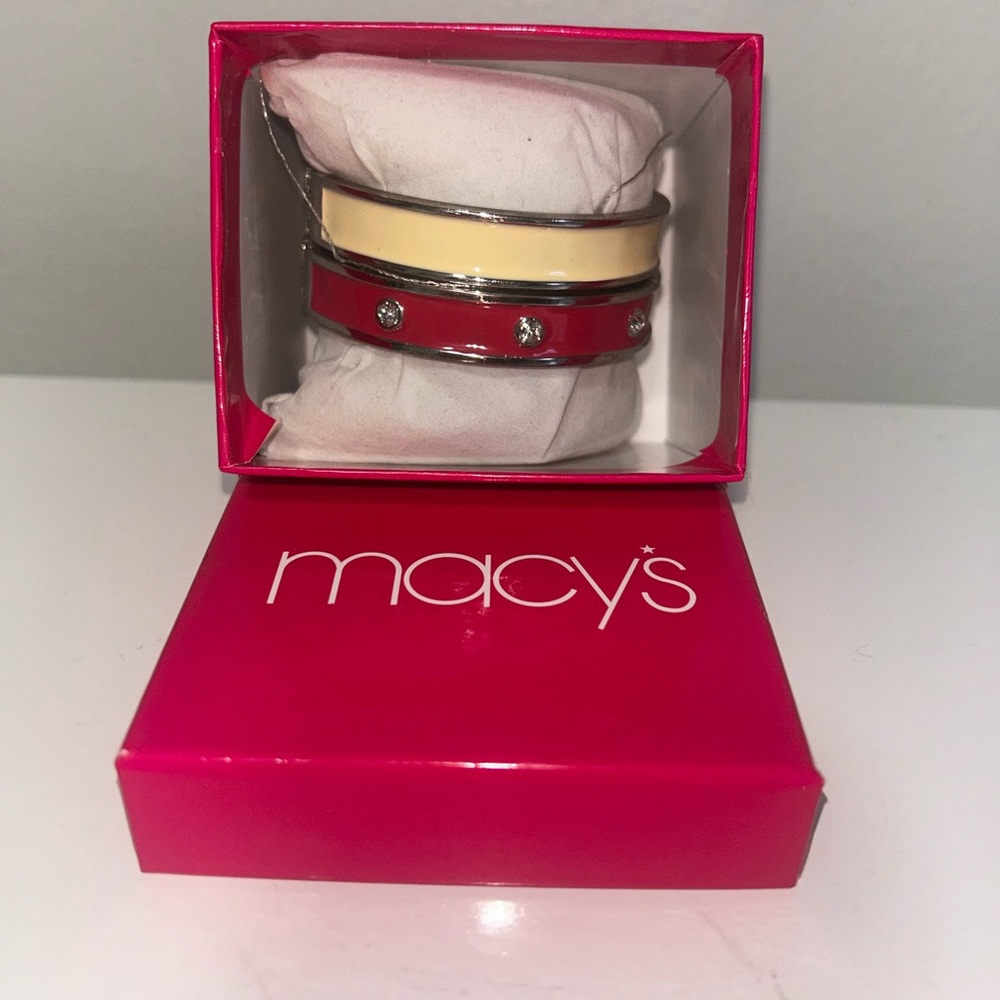 Macy's Red and Cream Watch Accessory